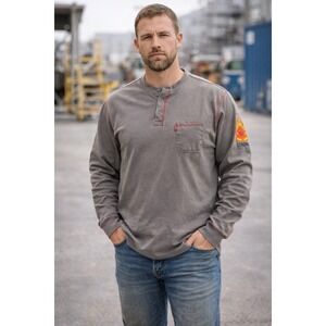 Portwest Bizflame Flame Resistant Henley Shirt Mens XXL ARC 2 FR Workwear